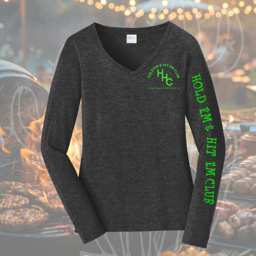 2026 HHC Barbeque Cook-off Memorabilia Ladies Long Sleeve V-Neck T-Shirt