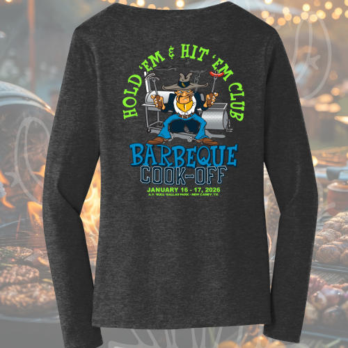 2026 HHC Barbeque Cook-off Memorabilia Ladies Long Sleeve V-Neck T-Shirt